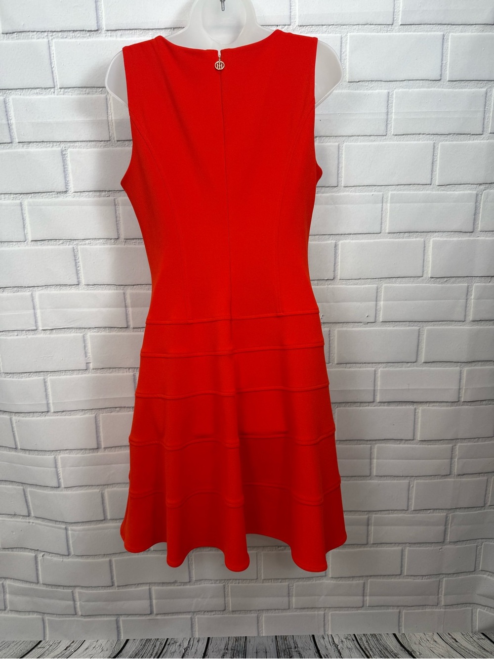 Tommy Hilfiger Red Sleeveless Fit & Flare Tiered Dress Women’s feminine/ size 10 - Picture 8 of 11